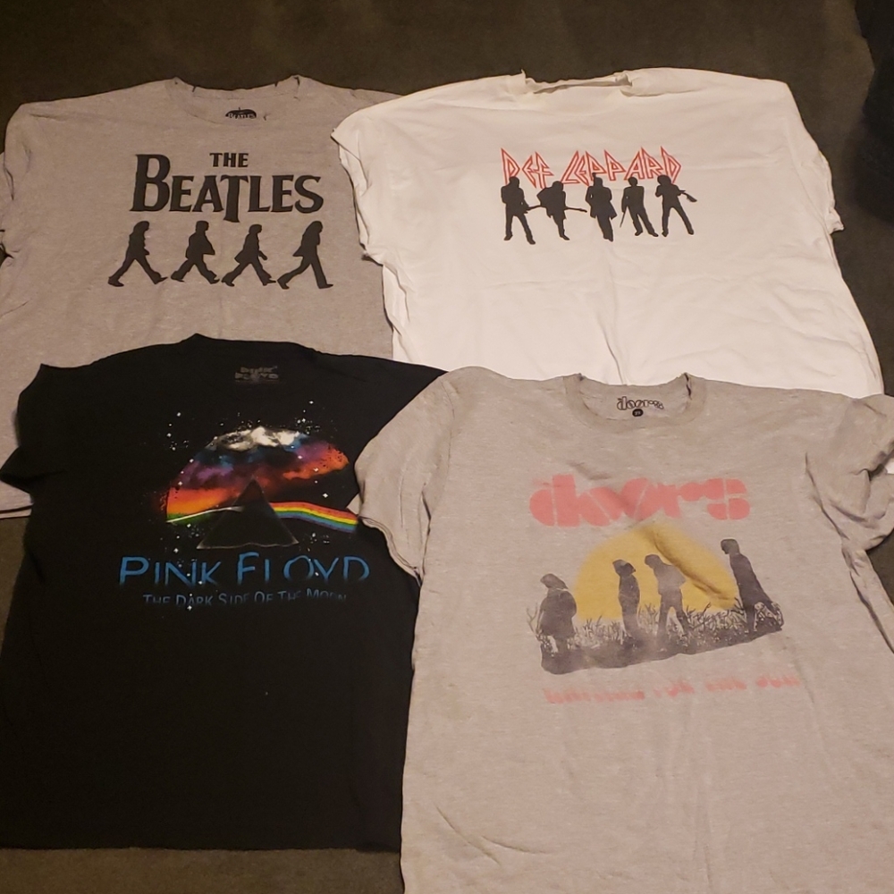 Four concert music band t shirts